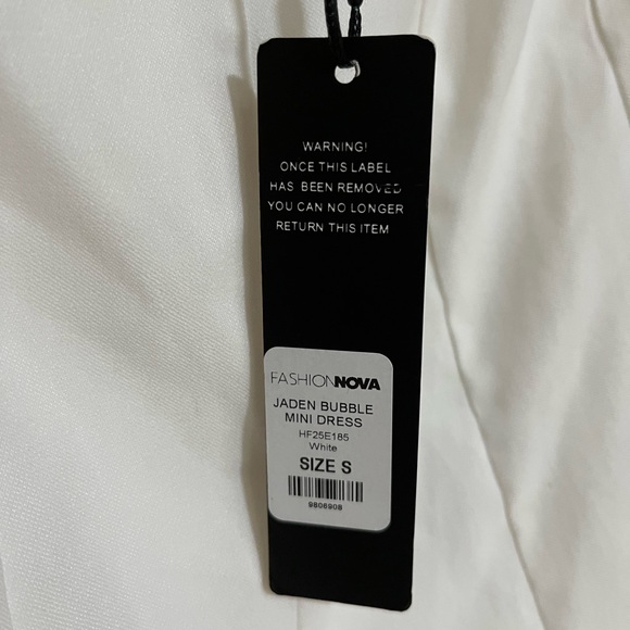 Fashion Nova White Jaden Bubble Mini Dress. Small. - Picture 2 of 14